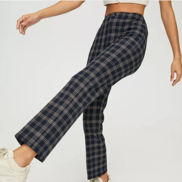 Aritzia Sunday best freshman plaid High-Rise Rise Pants Size 2 - Picture 4 of 10